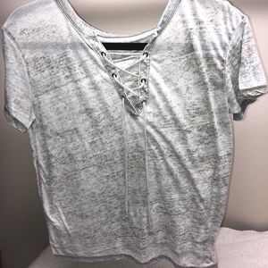 American Eagle Camo Criss Crossed Tee shirt sizeS